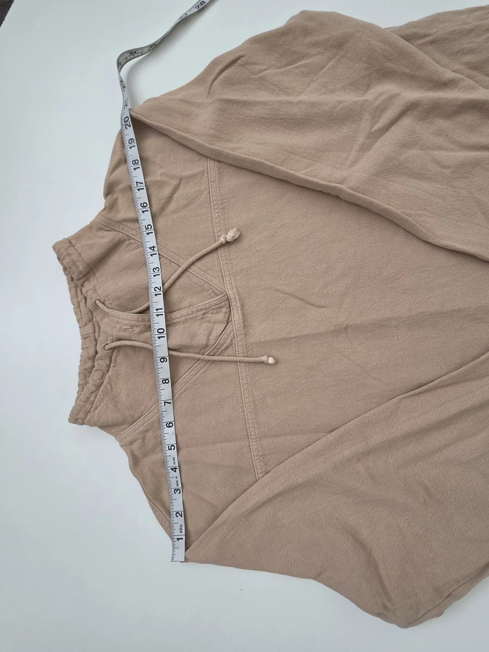 Soft Surroundings Beige Linen Blend Drawstring Pullover Top Size L